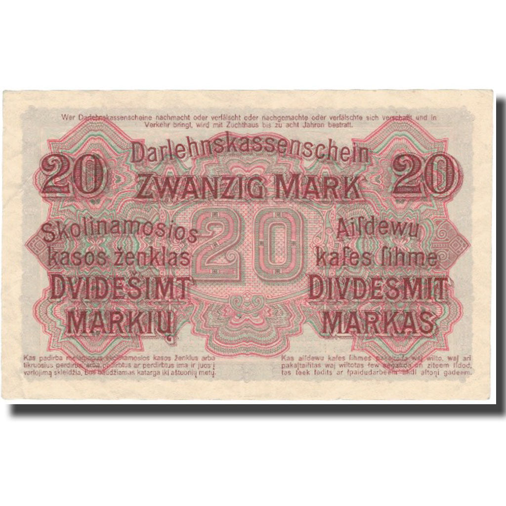 Banknote, Germany, 20 Mark, 1918, 1918-04-04, KM:R131, AU(55-58)