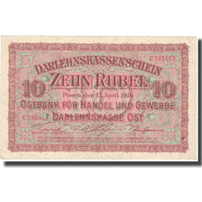 Banknote, Germany, 10 Rubel, 1916, 17.4.1916, KM:R124, AU(50-53)