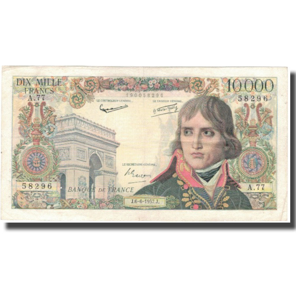 Francia, 10,000 Francs, Bonaparte, 1957, 1957-06-06, BB, Fayette:51.8, KM:136b