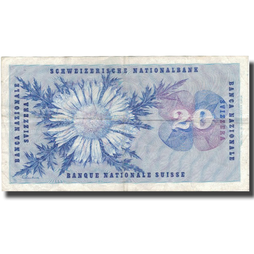 Banknote, Switzerland, 20 Franken, 1967, 1967-01-01, KM:46n, VF(30-35)