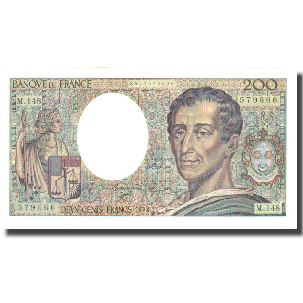 Francja, 200 Francs, Montesquieu, 1992, 1992, UNC(64), Fayette:70.12c, KM:155b