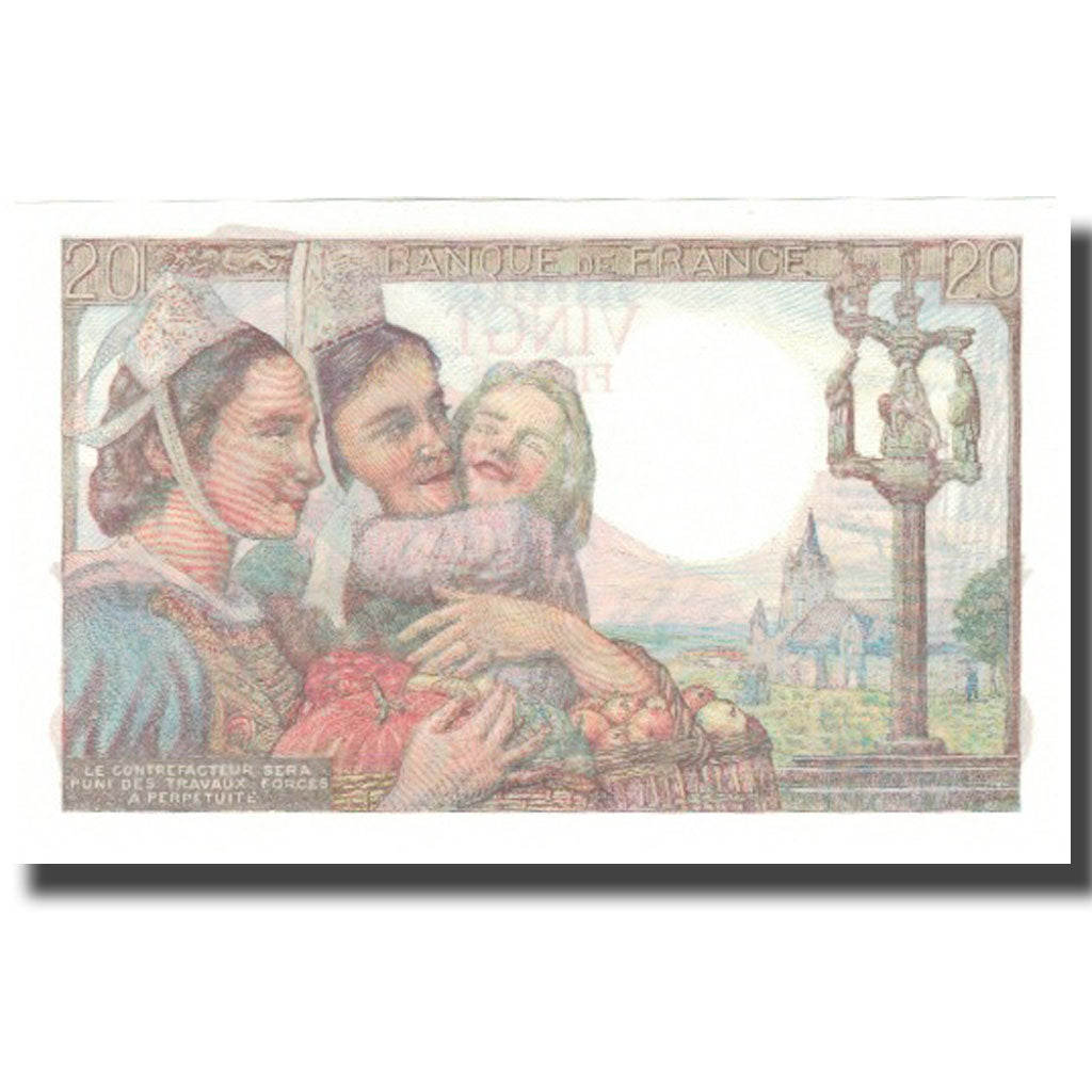 France, 20 Francs, Pêcheur, 1943, 1943-10-07, UNC(65-70), Fayette:13.9, KM:100a