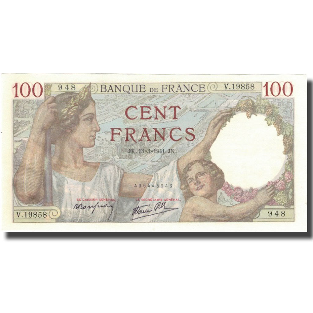 Francia, 100 Francs, Sully, 1941, 1941-13-03, UNC, Fayette:26.48, KM:94