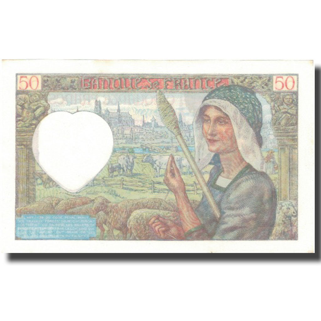 Francia, 50 Francs, Jacques Coeur, 1942, 1942-01-08, SC+, Fayette:19.18, KM:93