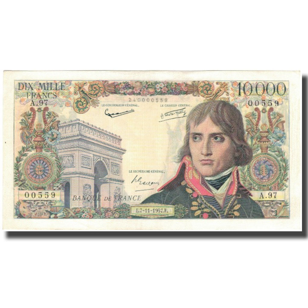 Frankrijk, 10,000 Francs, Bonaparte, 1957, 1957-11-07, TTB+, Fayette:51.10