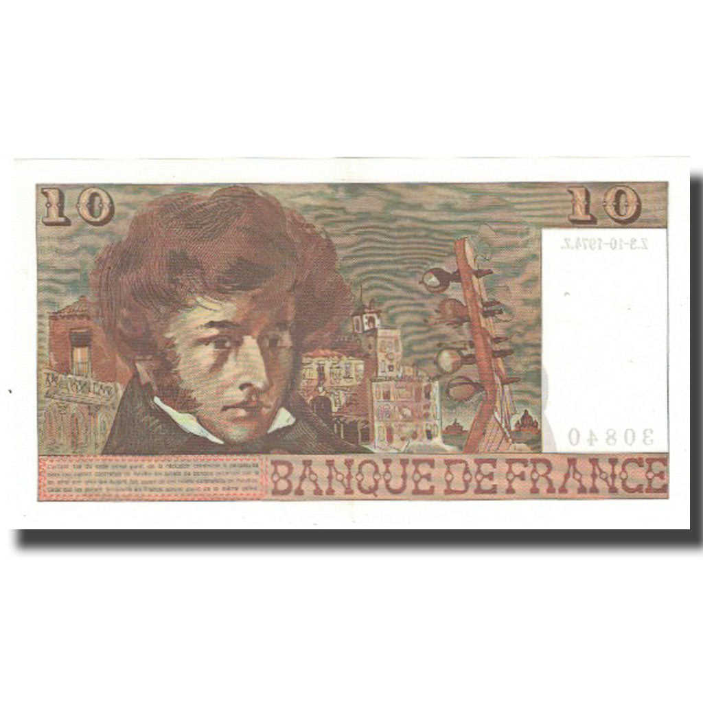 France, 10 Francs, Berlioz, 1974, 1974-10-03, AU(55-58), Fayette:63.7, KM:150a