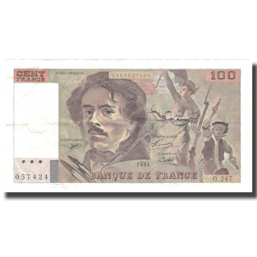 Francia, 100 Francs, Delacroix, 1993, 1993, SPL-, Fayette:69bis 8, KM:154g