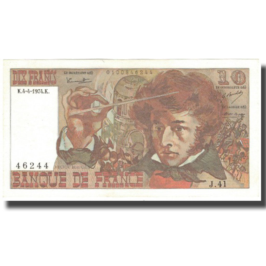 Frankrijk, 10 Francs, Berlioz, 1974, 1974-04-04, SPL, Fayette:63.4, KM:150a