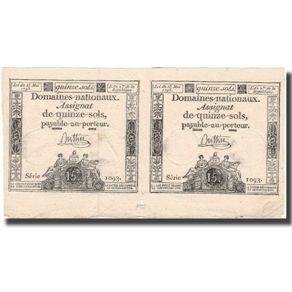 France, 15 Sols, 1793, 1793-05-23, EF(40-45), KM:A69b