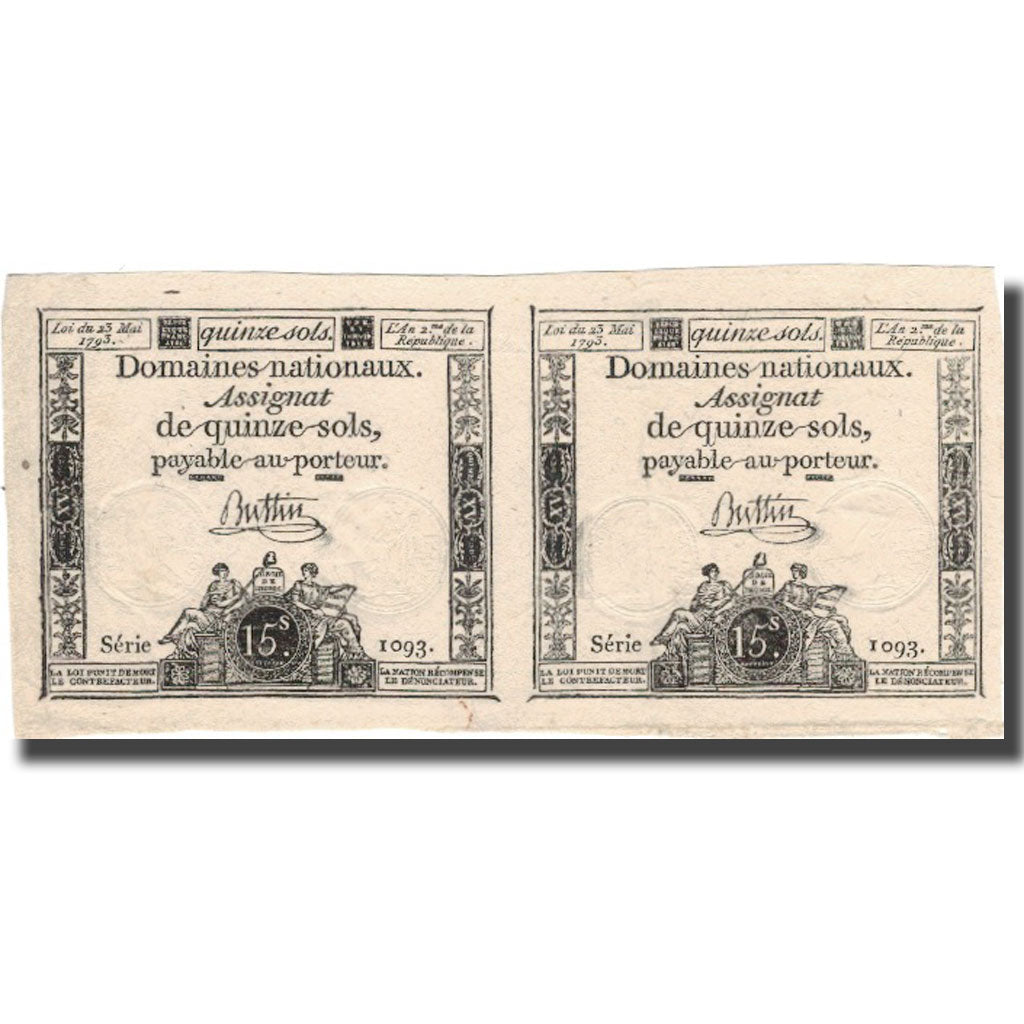 France, 15 Sols, 1793, 1793-05-23, AU(50-53), KM:A69b