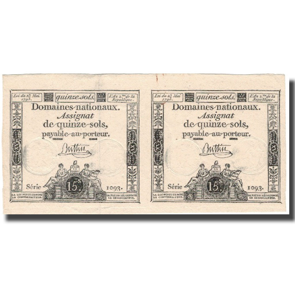 France, 15 Sols, 1793, 1793-05-23, AU(50-53), KM:A69b