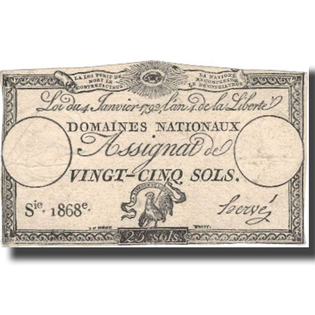 France, 25 Sols, 1792, 1792-01-04, TTB+, KM:A55