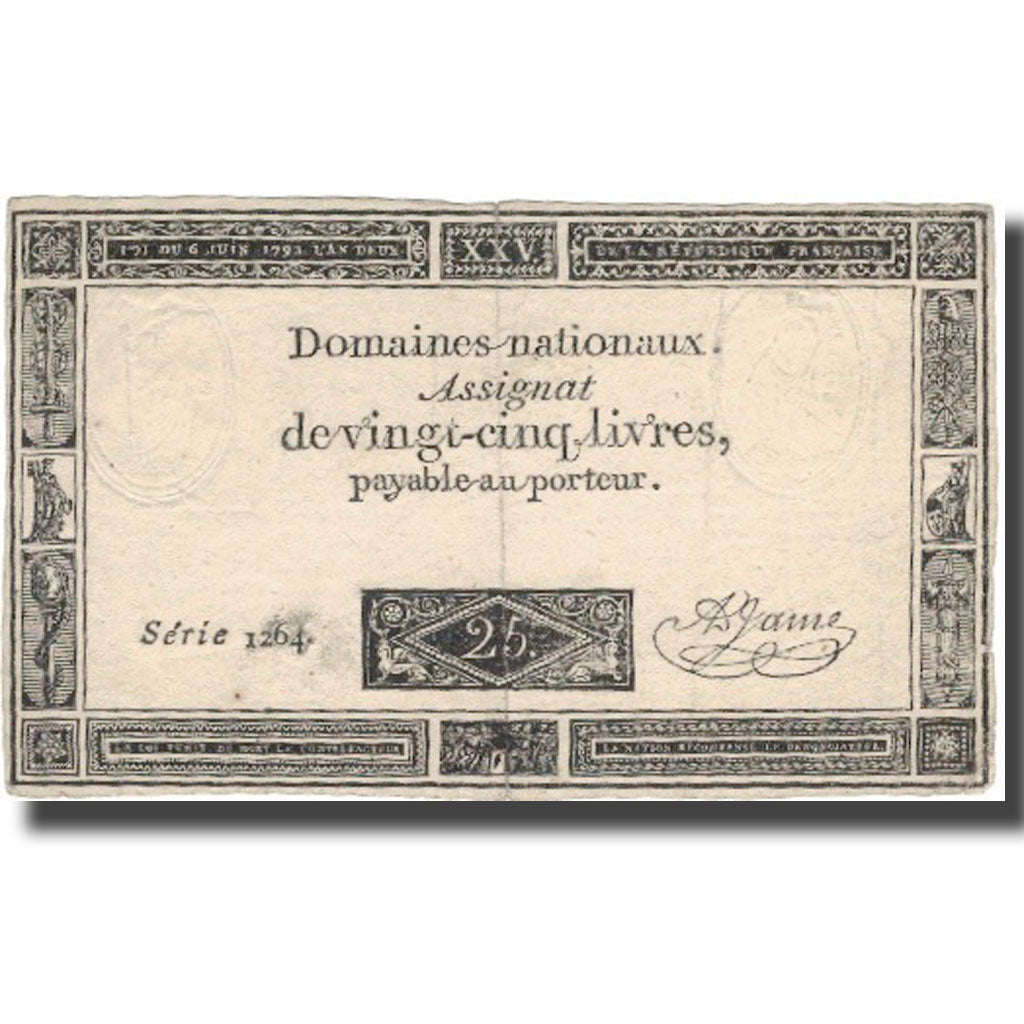 France, 25 Livres, 1793, 1793-06-06, VF(20-25), KM:A71