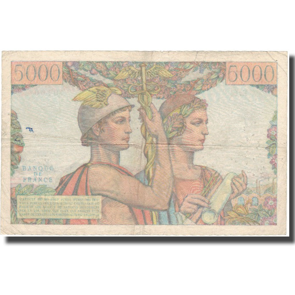 France, 5000 Francs, Terre et Mer, 1949, 1949-03-10, TB, Fayette:48.1, KM:131a