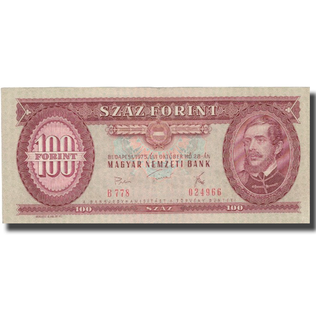 Banknote, Hungary, 100 Forint, 1975-10-28, KM:171e, AU(50-53)
