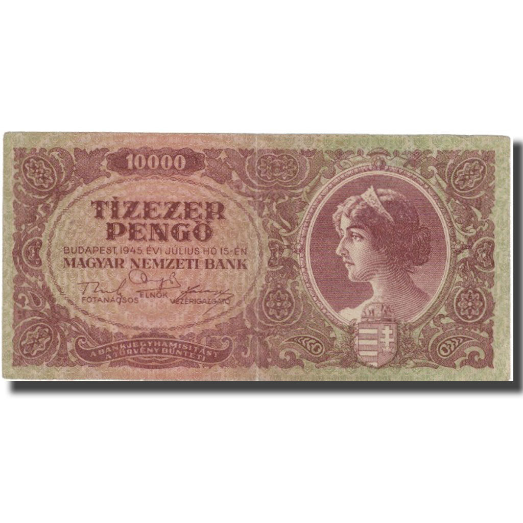 Banknot, Węgry, 10,000 Pengö, 1945-1946, 1945-07-15, KM:119a, EF(40-45)