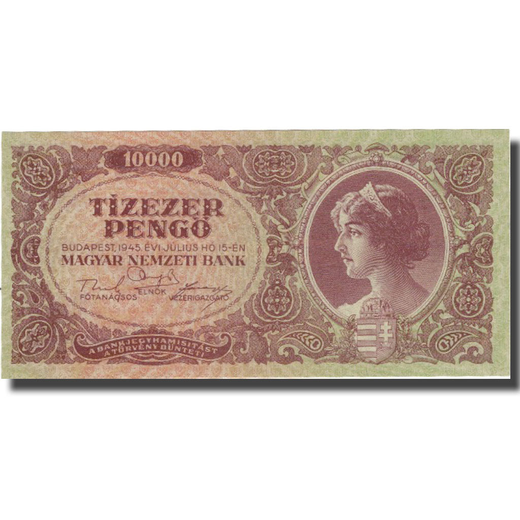 Banconote, Ungheria, 10,000 Pengö, 1945-1946, 1945-07-15, KM:119a, BB