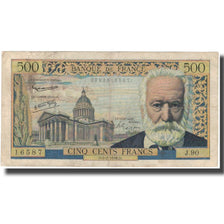 France, 500 Francs, Victor Hugo, 1958, 1958-02-06, VF(30-35), Fayette:35.8
