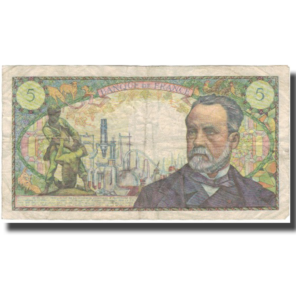 France, 5 Francs, Pasteur, 1966, 1966-11-04, VF(20-25), Fayette:61.4, KM:146a