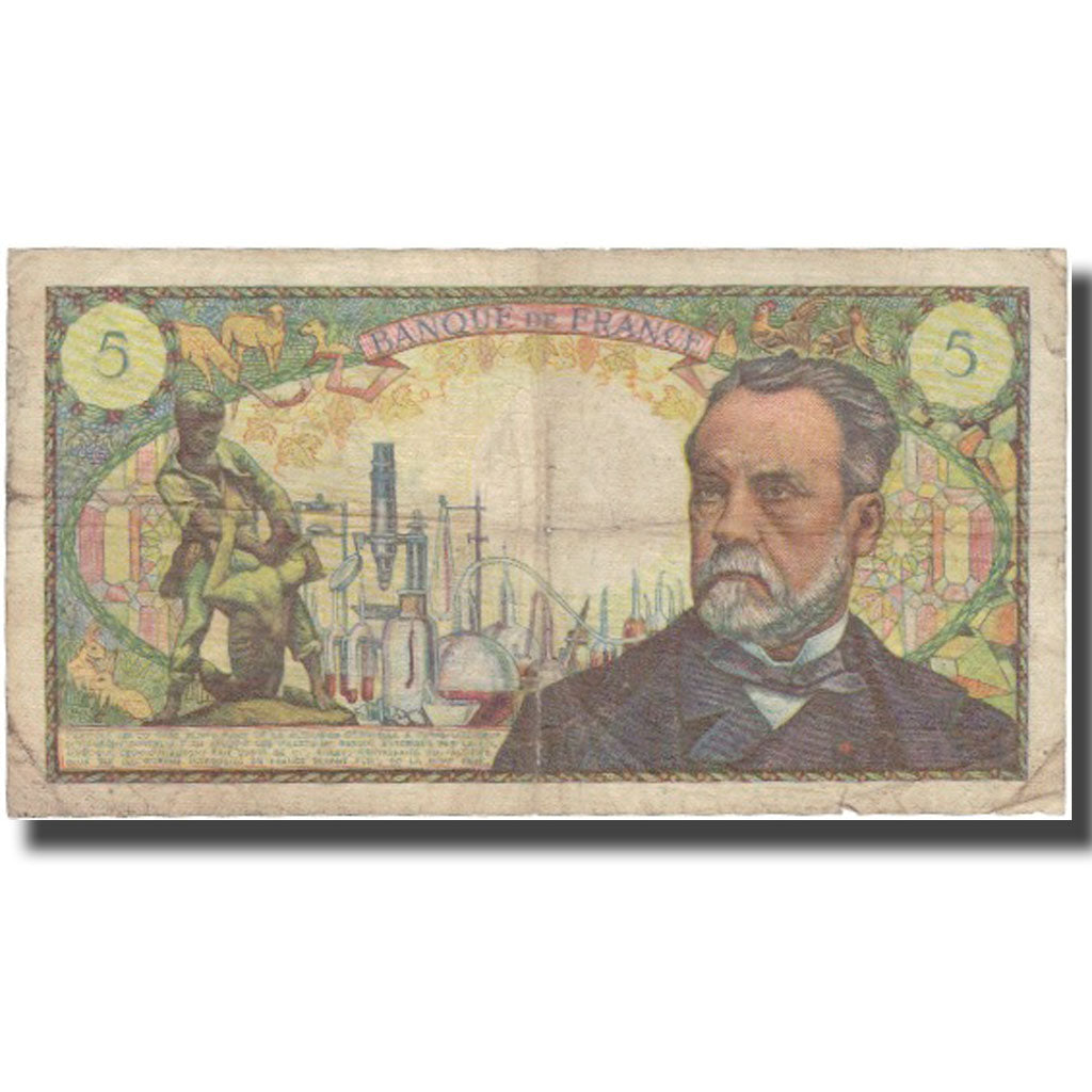 France, 5 Francs, Pasteur, 1969, 1969-06-05, F(12-15), Fayette:61.10, KM:146b