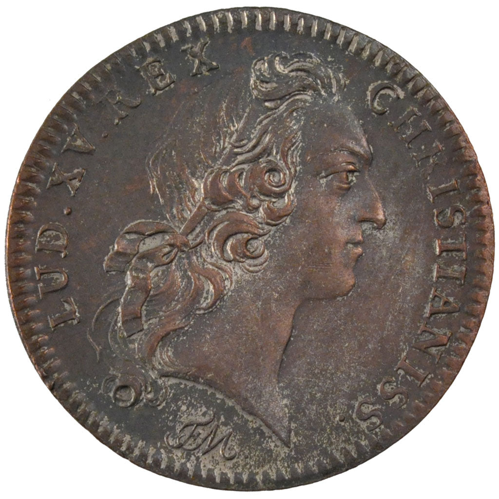 France, Royal, Token, 1745, EF(40-45), Copper, Feuardent #2099, 6.53
