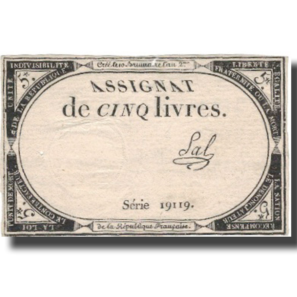 France, 5 Livres, 1793, Sal, 1793, TTB+, KM:A76, Lafaurie:171