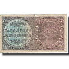 Banconote, Boemia e Moravia, 1 Koruna, KM:3a, MB+