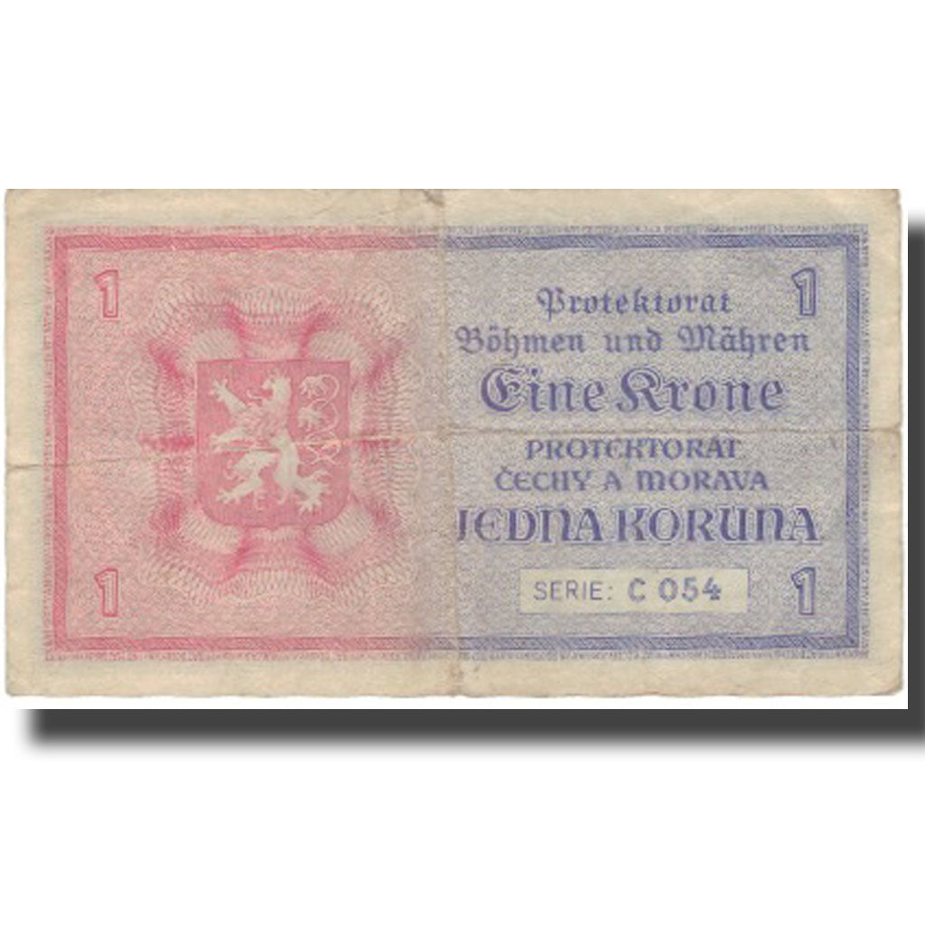 Banknote, Bohemia and Moravia, 1 Koruna, KM:3a, VF(30-35)