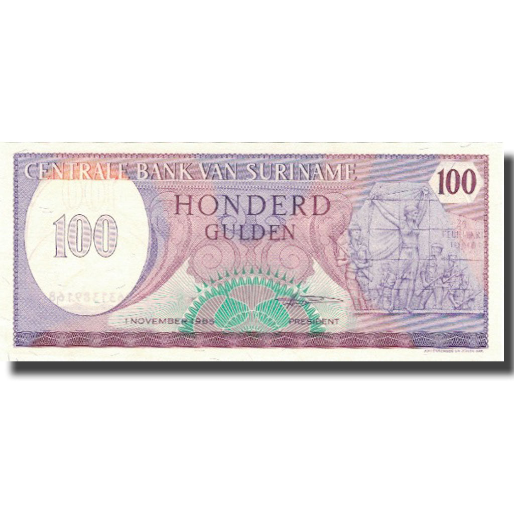 Banknote, Surinam, 100 Gulden, 1985, 1985-11-01, KM:128b, UNC(60-62)