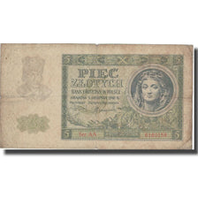 Banknote, Poland, 5 Zlotych, 1941, 1941-08-01, KM:101, F(12-15)