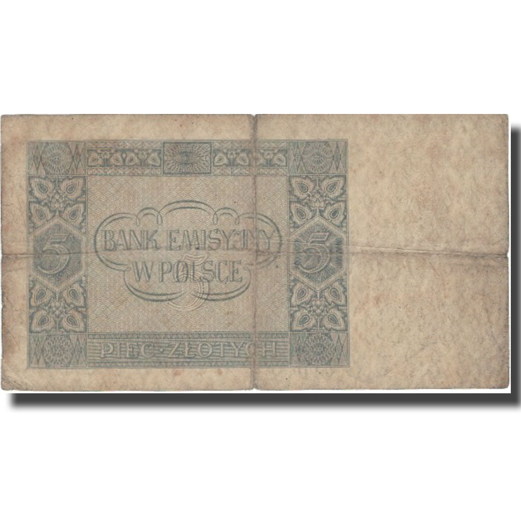 Banknote, Poland, 5 Zlotych, 1941, 1941-08-01, KM:101, F(12-15)