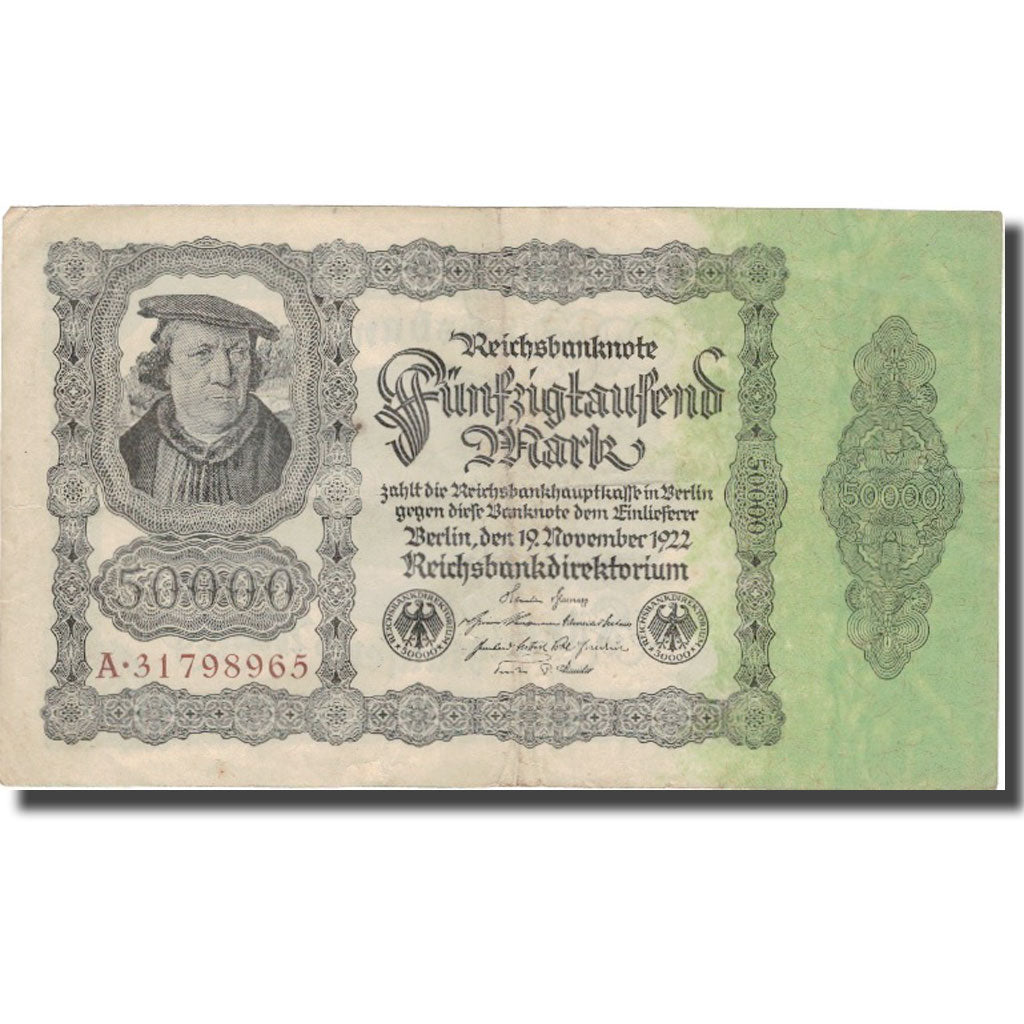 Banknote, Germany, 50,000 Mark, 1922, 1922-11-19, KM:79, AU(50-53)
