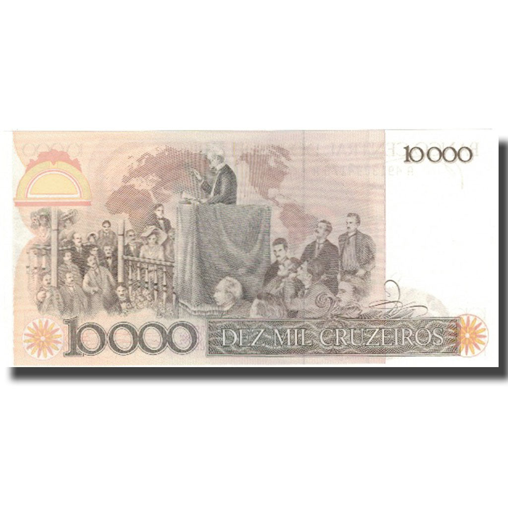 Geldschein, Brasilien, 10 Cruzados on 10,000 Cruzeiros, 1986, 1986, KM:206, UNZ