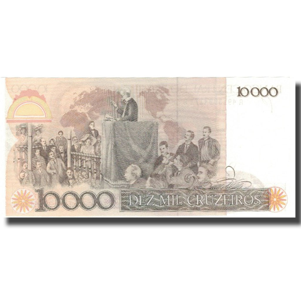 Banknote, Brazil, 10 Cruzados on 10,000 Cruzeiros, 1986, 1986, KM:206