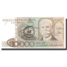 Geldschein, Brasilien, 10 Cruzados on 10,000 Cruzeiros, 1986, 1986, KM:206, UNZ