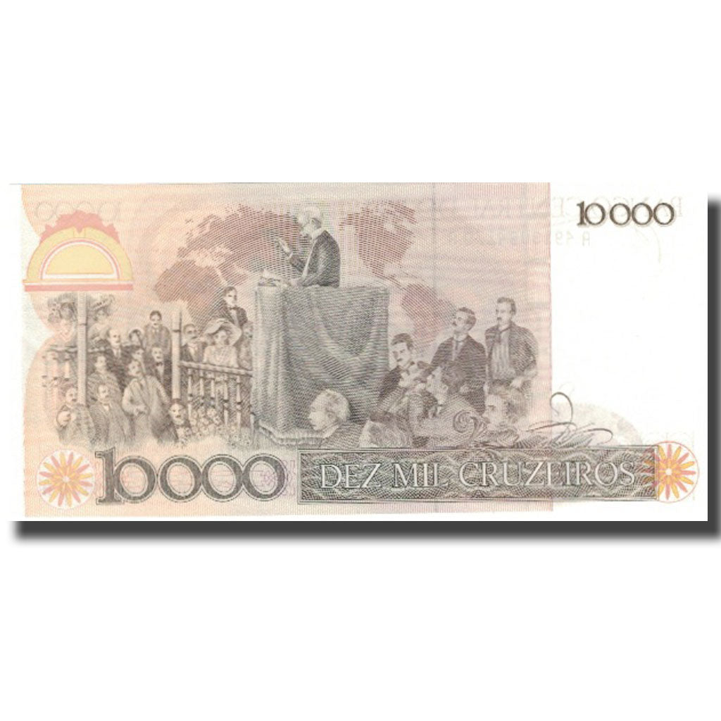 Geldschein, Brasilien, 10 Cruzados on 10,000 Cruzeiros, 1986, 1986, KM:206, UNZ