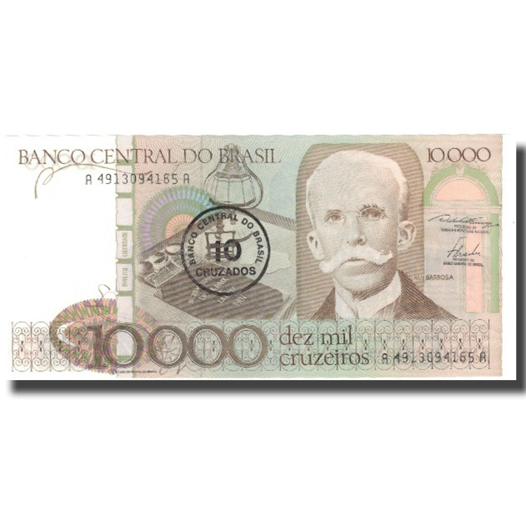 Billete, 10 Cruzados on 10,000 Cruzeiros, 1986, Brasil, 1986, KM:206, UNC