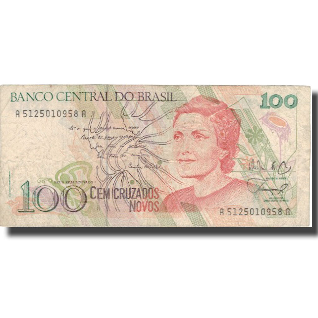 Banconote, Brasile, 100 Cruzados Novos, Undated (1989), KM:220a, B+