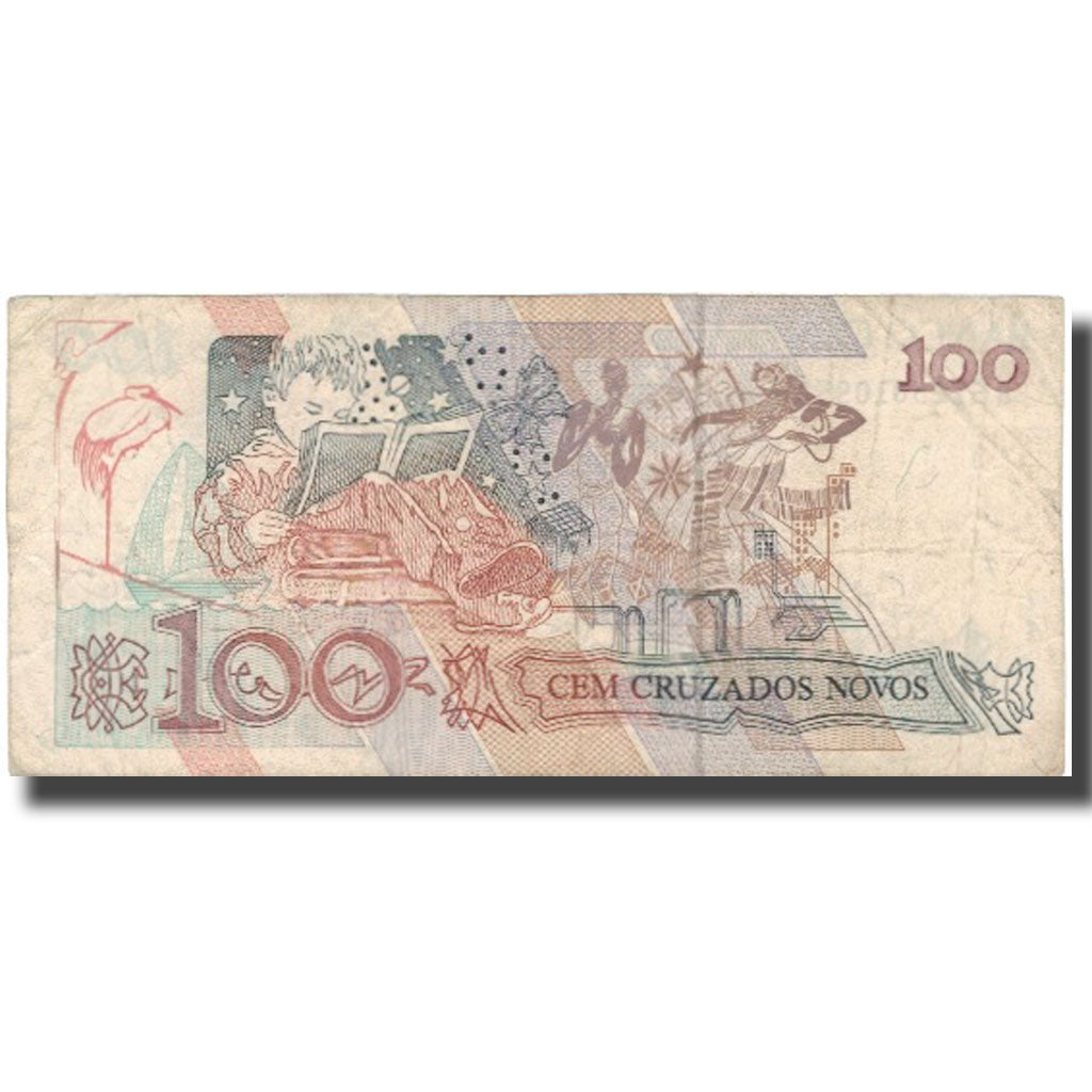 Banconote, Brasile, 100 Cruzados Novos, Undated (1989), KM:220a, B+