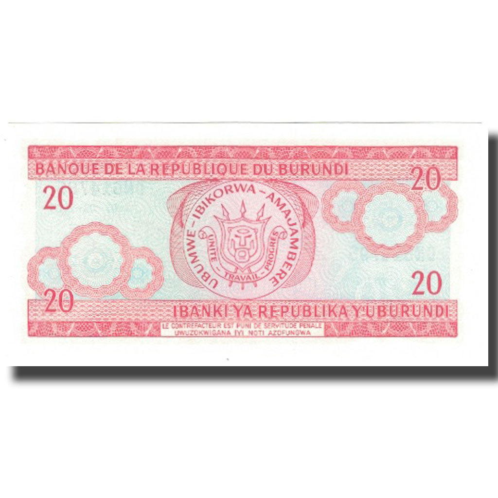 Billete, 20 Francs, 2005, Burundi, 2005-02-05, KM:27d, SC+