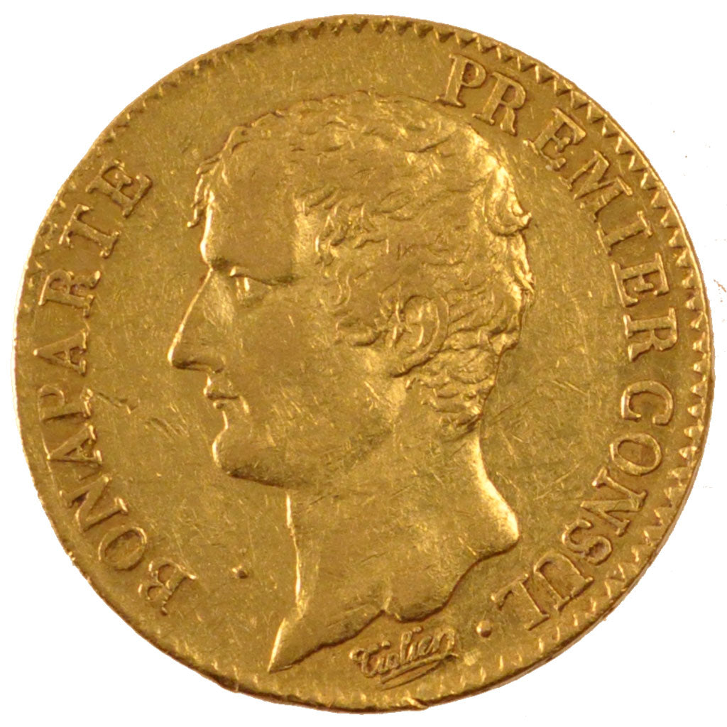 FRANCE, 20 Francs, 1802, Paris, AU(50-53), Gold, Gadoury #1020, 6.43