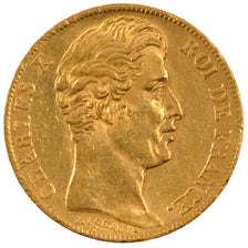 FRANCE, Charles X, 20 Francs, 1827, Paris, KM #726.1, MS(60-62), Gold, Gadoury..