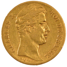 FRANCE, Charles X, 20 Francs, 1830, Paris, KM #726.1, VF(30-35), Gold, Gadoury..