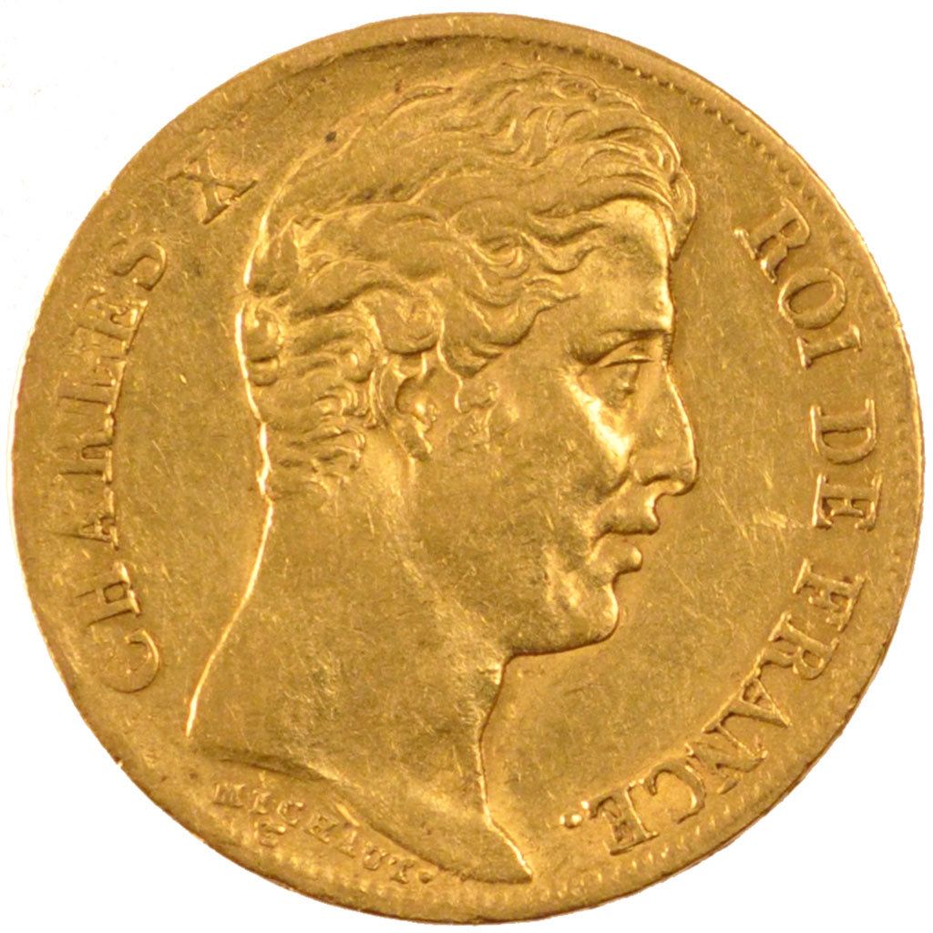 FRANCE, Charles X, 20 Francs, 1830, Paris, KM #726.1, EF(40-45), Gold, Gadoury..
