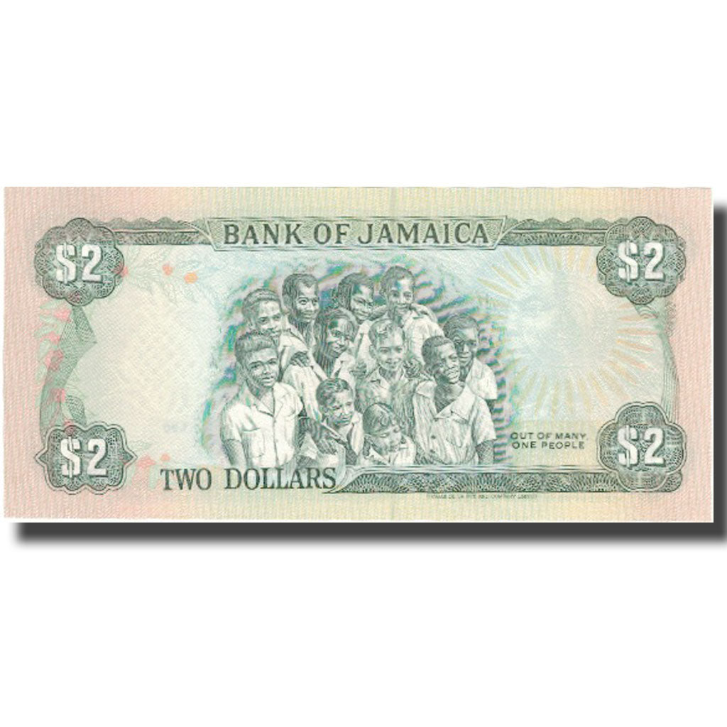 Biljet, Jamaica, 2 Dollars, 1985-1993, KM:69d, SPL+