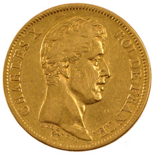 Coin, France, Charles X, 40 Francs, 1824, Paris, VF(30-35), Gold, KM:721.1