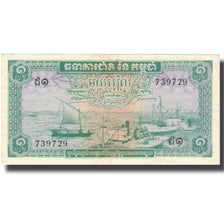 Biljet, Cambodja, 1 Riel, UNDATED (1956-75), KM:4c, TTB
