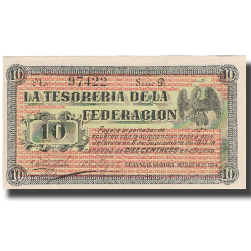Banknote, Mexico - Revolutionary, 10 Centavos, 1914, 1914-03-16, KM:S1058