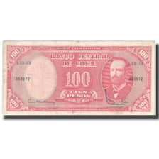 Banknote, Chile, 10 Centesimos on 100 Pesos, 1960-61, KM:127a, EF(40-45)