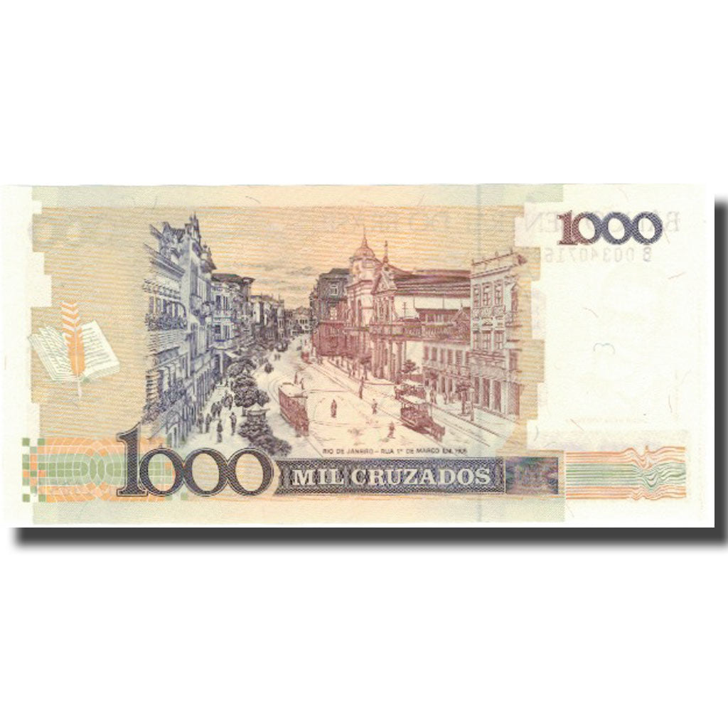 Banconote, Brasile, 1 Cruzado Novo on 1000 Cruzados, Undated (1989), KM:216b